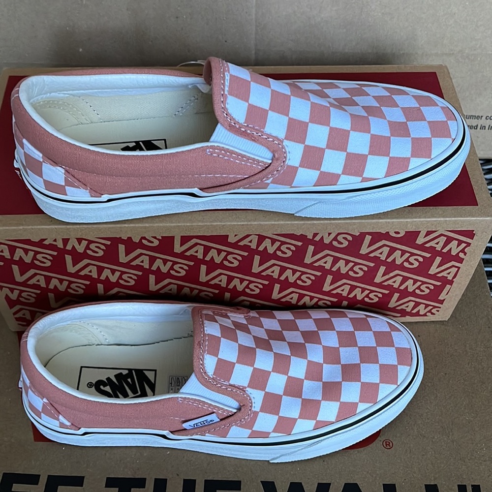 Vans Classic Slip On Rose Dawn Checkerboard/True White Mens - Picture 3 of 16